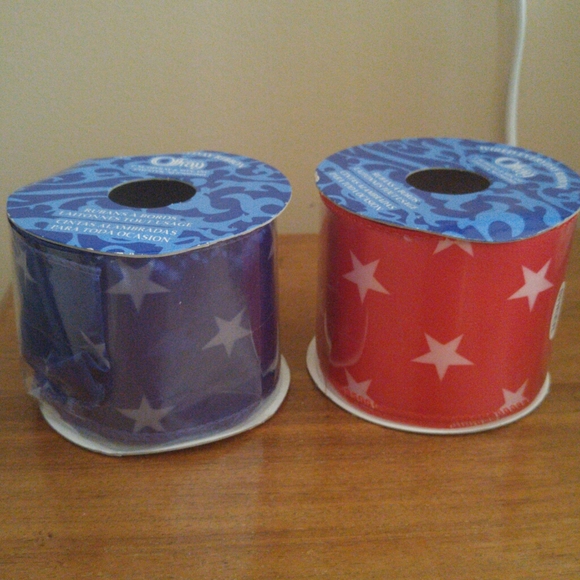 offray Other - Red and white star ribbon offray Other - Red and white star ribbon